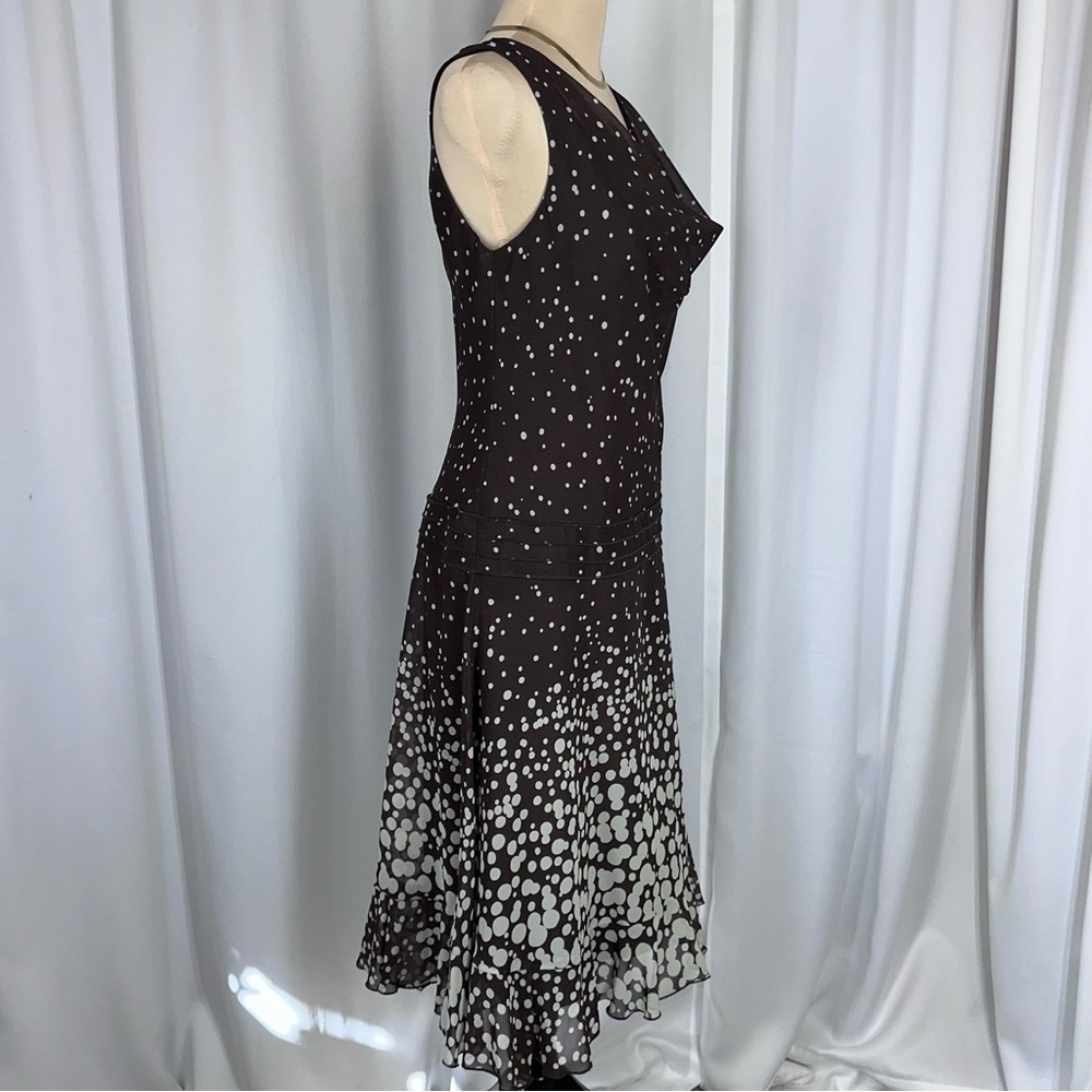 NWT Liz Claiborne Cowl Neck Dress Sz 6 Polka Dot Sleeveless MSPR $139 READ - Picture 2 of 16